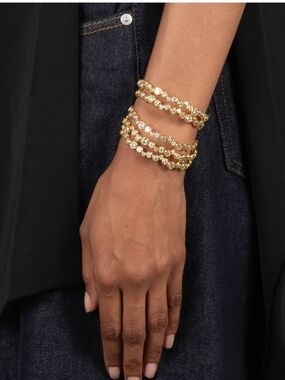 *Set of 3*  Alexis Bittar Asterales Gold Skinny Cuff Bracelet